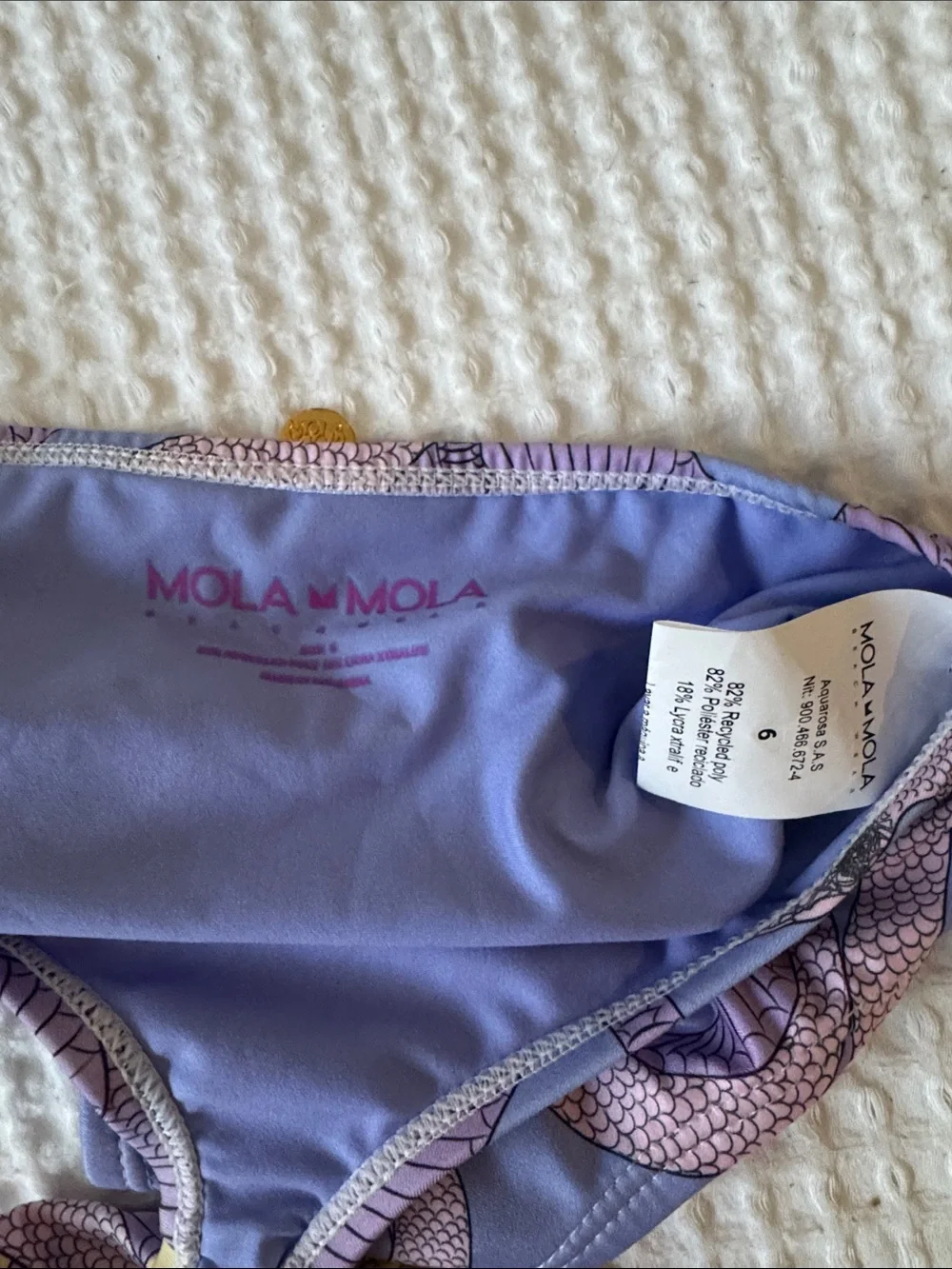 Kids Mola Mola  One-Piece cutout swim in Lavender and Yellow with Snake Print